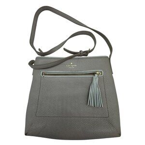 Kate Spade New York Womens Street Dessi Crossbody Bag Pebbled Leather Tassel